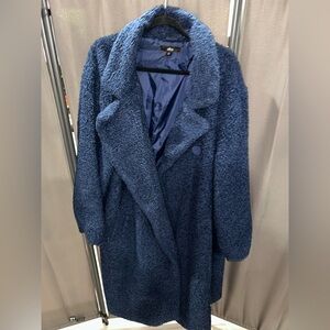 Women's Blue Textured Coat